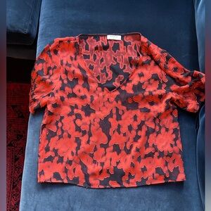 Babaton Orange and Black Patterned Blouse